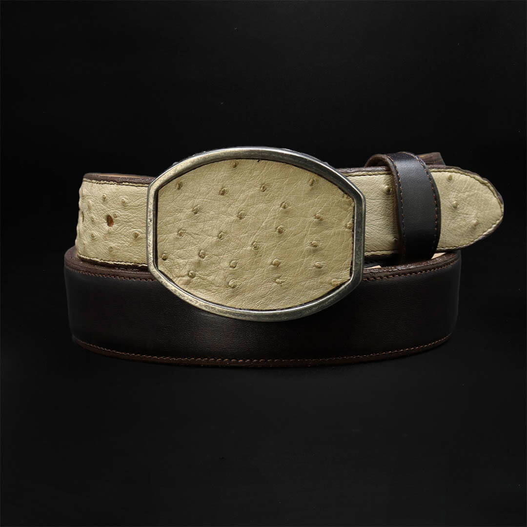 Cinto Vaquero Avestruz Hueso CT113