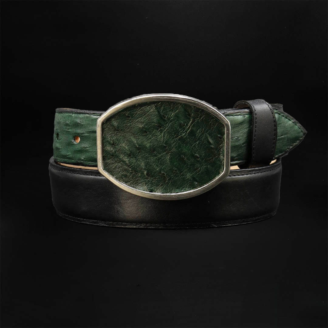 Cinto Vaquero Avestruz Verde CT114