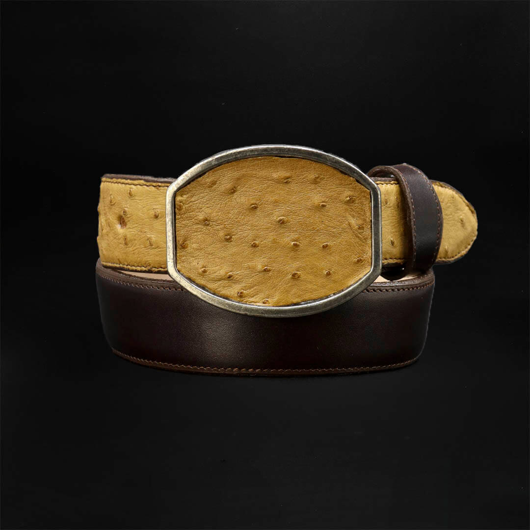 Cinto Vaquero Avestruz Paja CT117