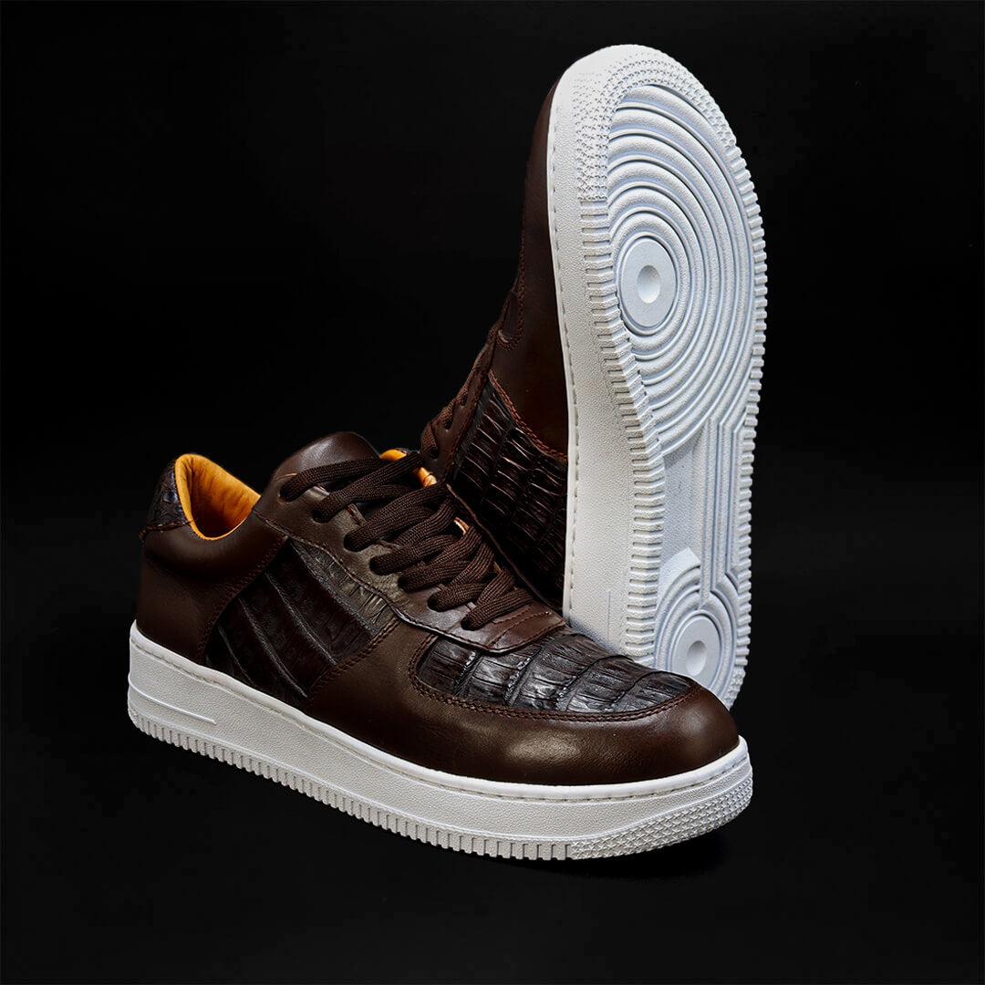 Tenis F1 De Cocodrilo Café TH402