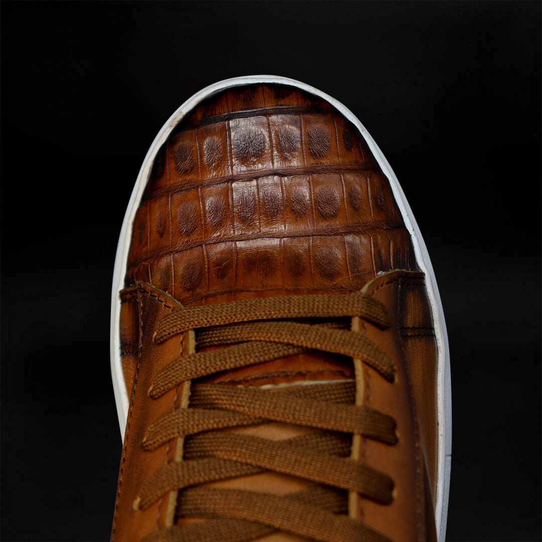 Tenis MK De Cocodrilo Coñac TH123