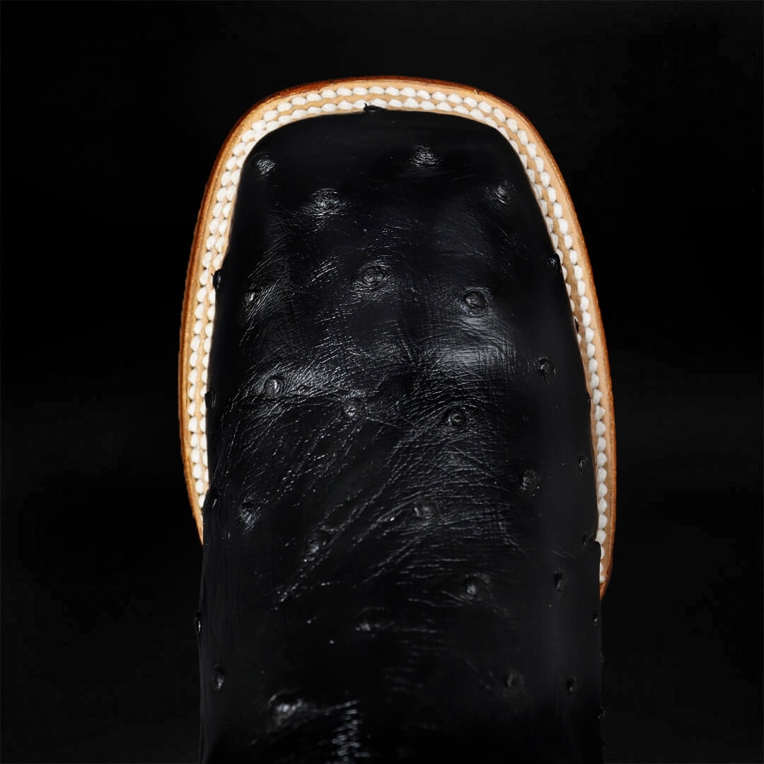 Bota Bulldog de Avestruz Negro CH102