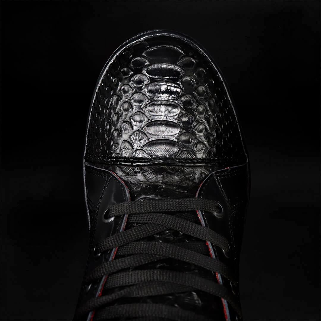 Tenis LV de Pitón Negro Brilloso TH112