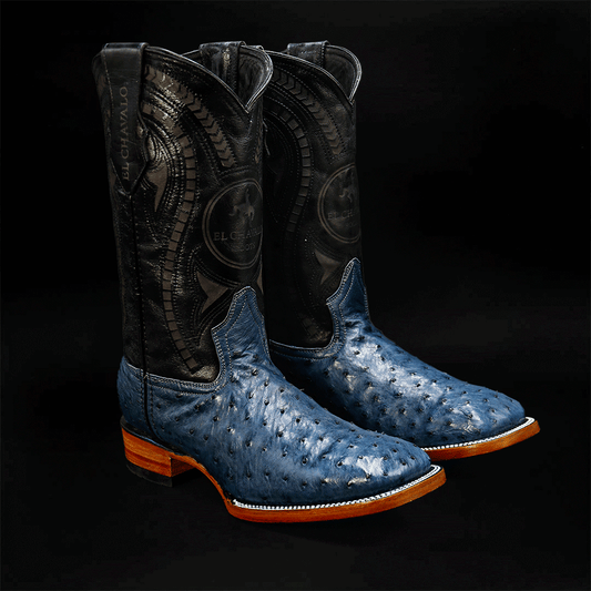 Bota Bulldog de Avestruz Azul CH103