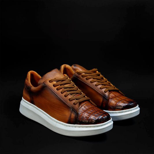 Tenis MK De Cocodrilo Coñac TH123