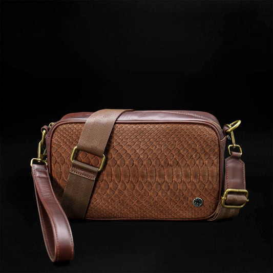 Sobaquera de Piel de Pitón Tabaco BL303