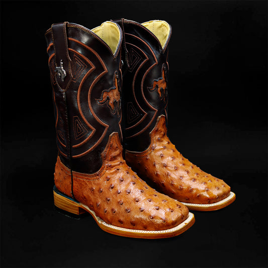 Bota Bulldog de Avestruz Coñac CH104