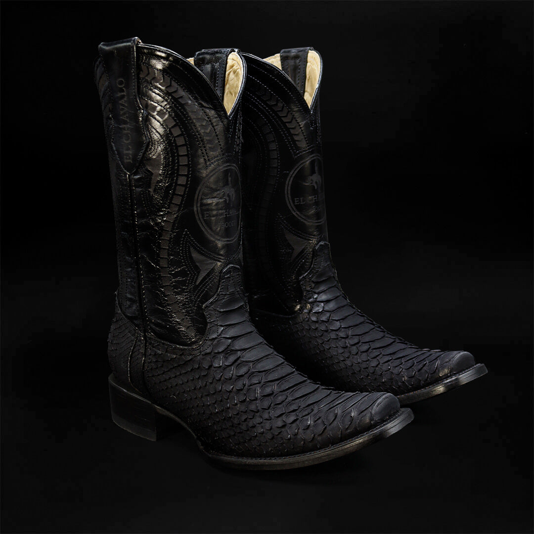 Bota Dubai de Pitón Negro Nobuck CH821