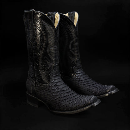 Bota Dubai de Pitón Negro Nobuck CH821