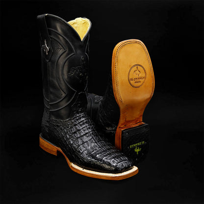 Bota Bulldog de Cocodrilo Negro CH201