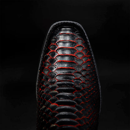 Botín Angel de Pitón Negro Rojo BT101