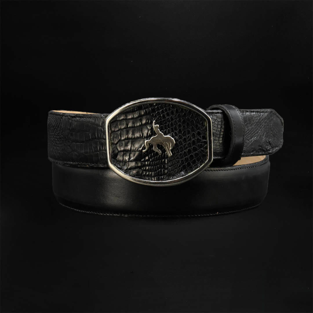 Cinto Vaquero Cocodrilo Negro CT104